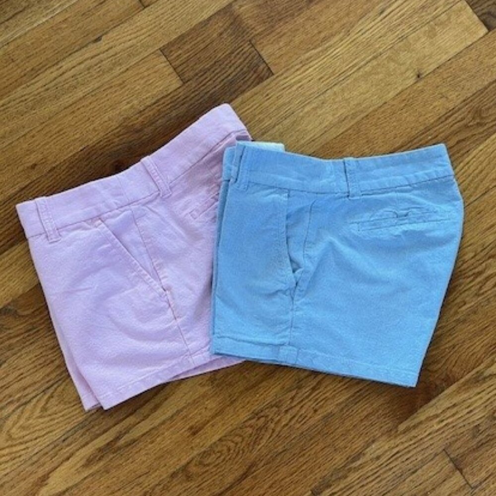 Great Condition - 2 pairs: J.Crew Blue and Pink shorts, size 00